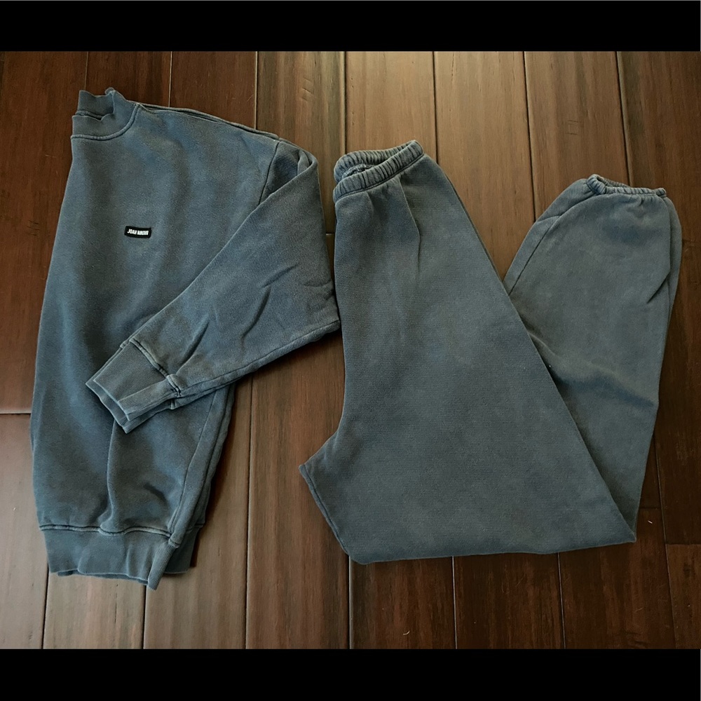 Joah Brown Oversized Sweat Set - Top and Bottom - Washed Navy